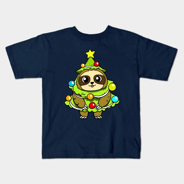 Christmas Sloth Kids T-Shirt by WildSloths